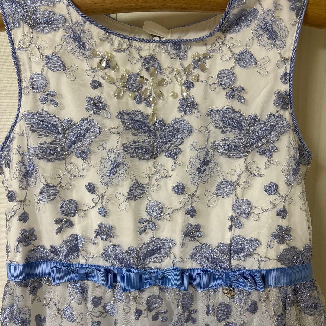 メゾピアノ mezzo piano 花柄刺しゅう レース ワンピース　130