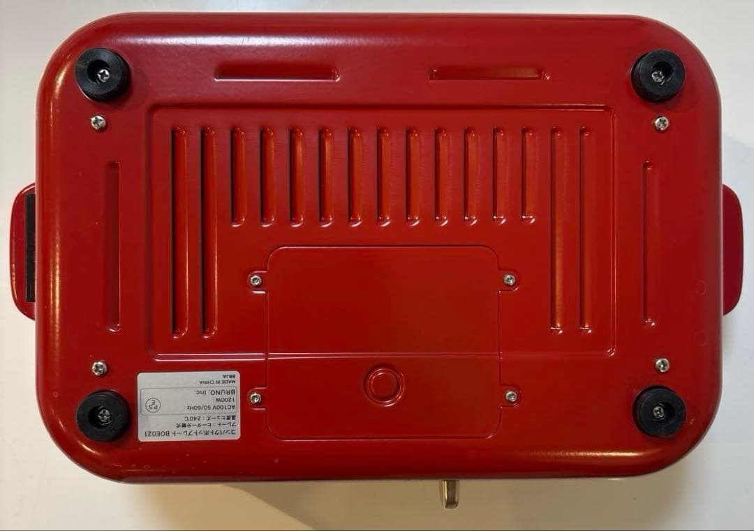 【美品】BRUNO 多機能ホットプレート レッド4種プレートと鍋付き