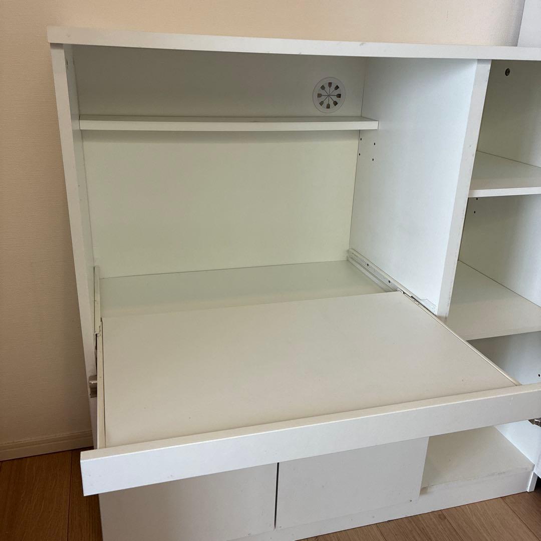 ひまわりホワイト レンジボード 可動棚付き