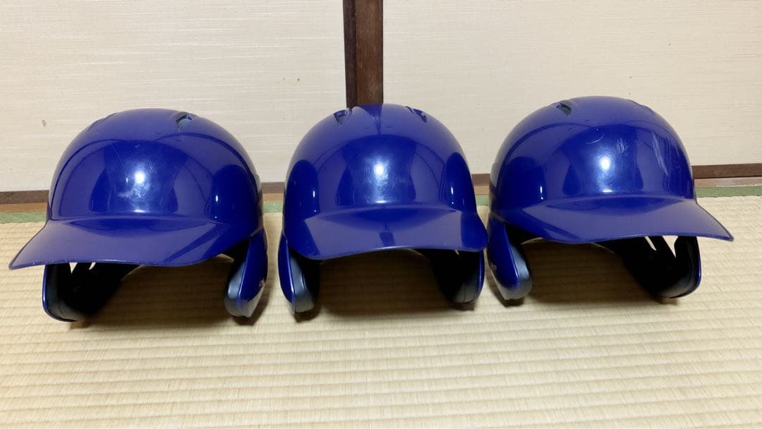 ZETT BHL370 野球用ヘルメット　ブルー 3個セット