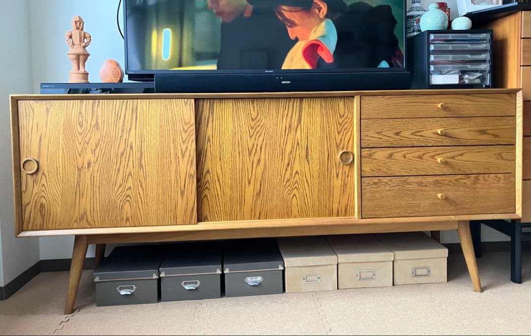 ナチュラルウッドキャビネット 175cm