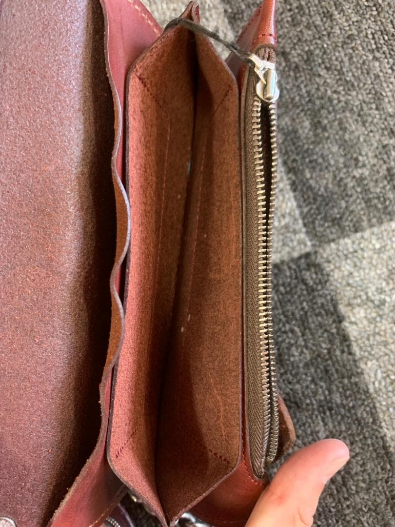 FUNNY ロングウォレット　長財布　本革　レザー　レッド