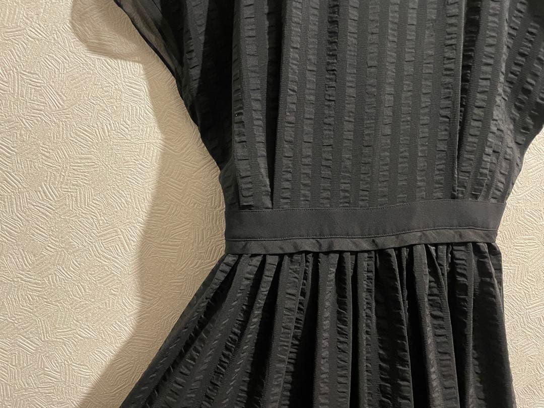 BALENCIAGA シアサッカー シフォン シルク ワンピース