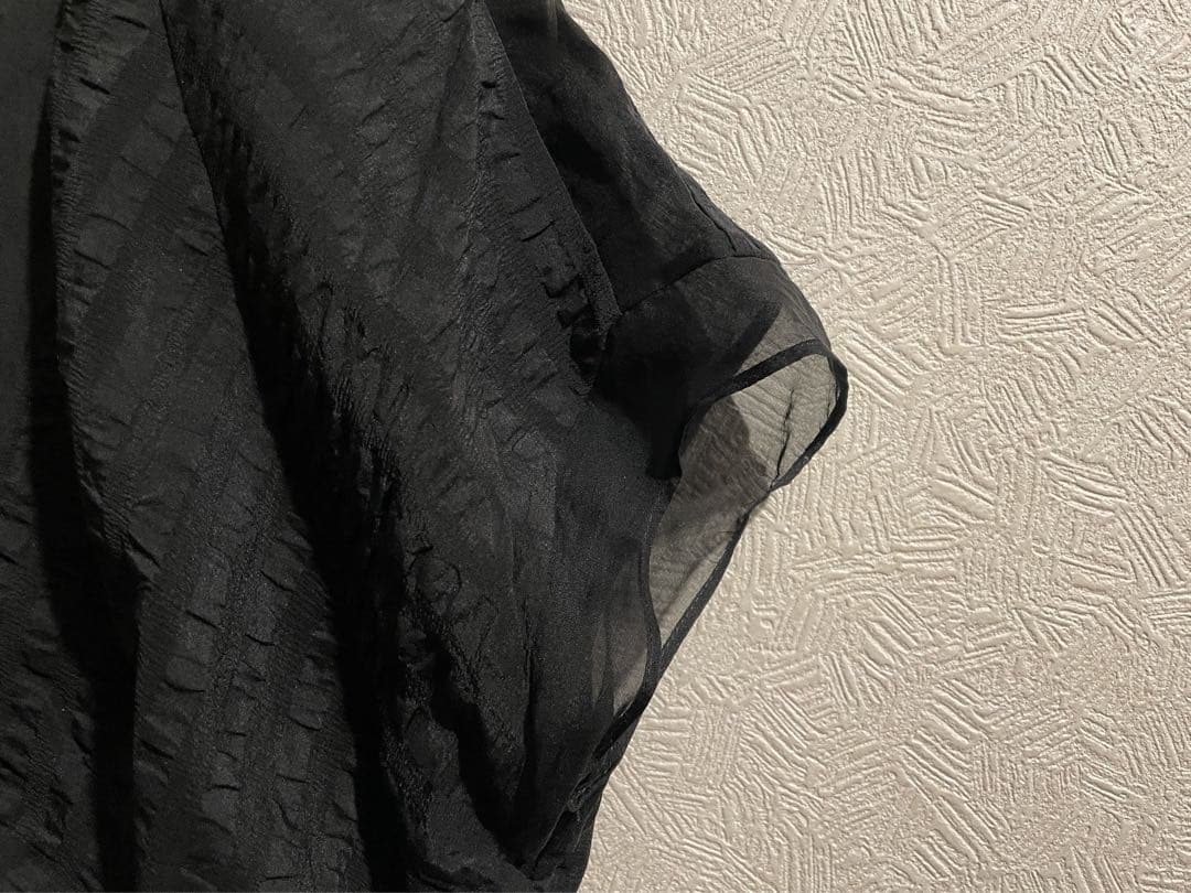 BALENCIAGA シアサッカー シフォン シルク ワンピース