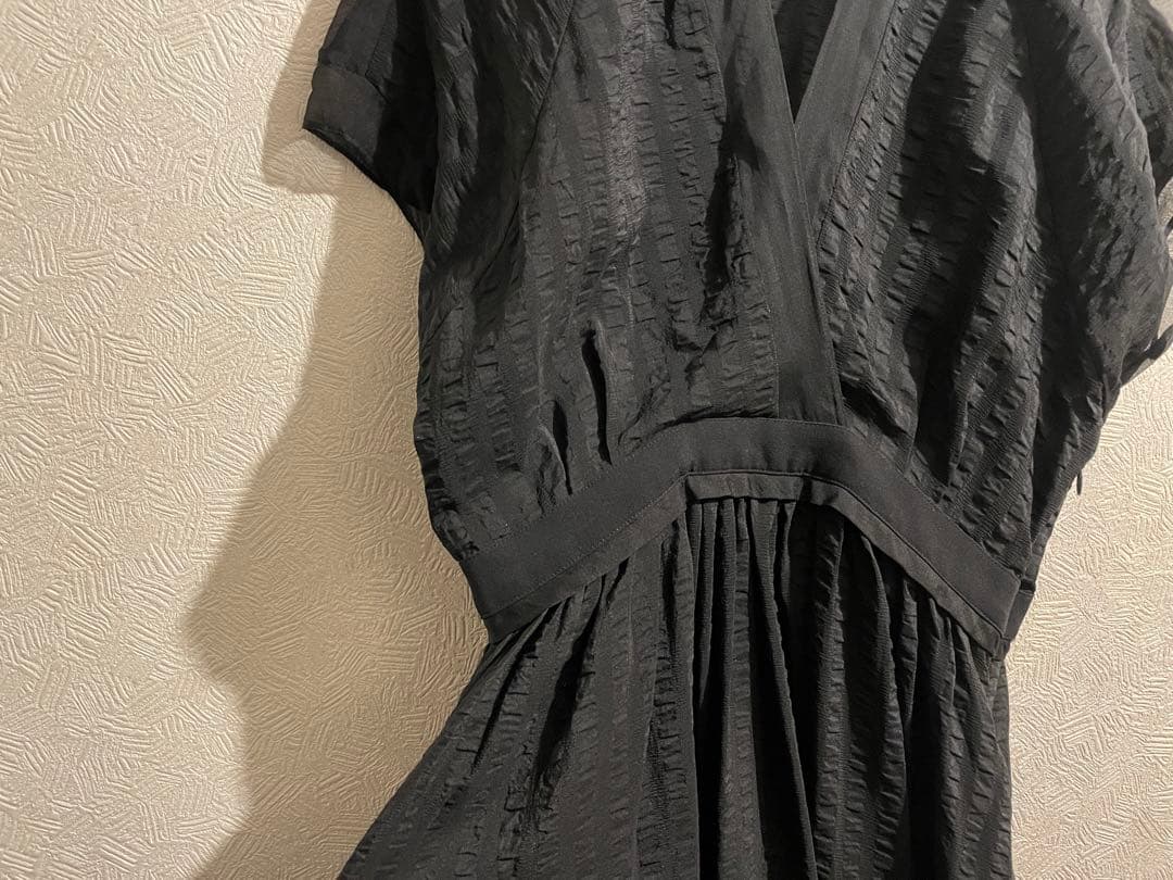 BALENCIAGA シアサッカー シフォン シルク ワンピース