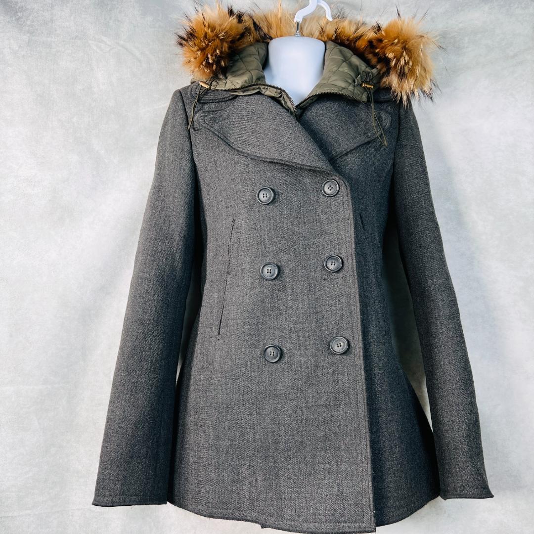 【ドルチェ＆ガッバーナ】Pコート リバー ダブル リアルファー ラクーン L