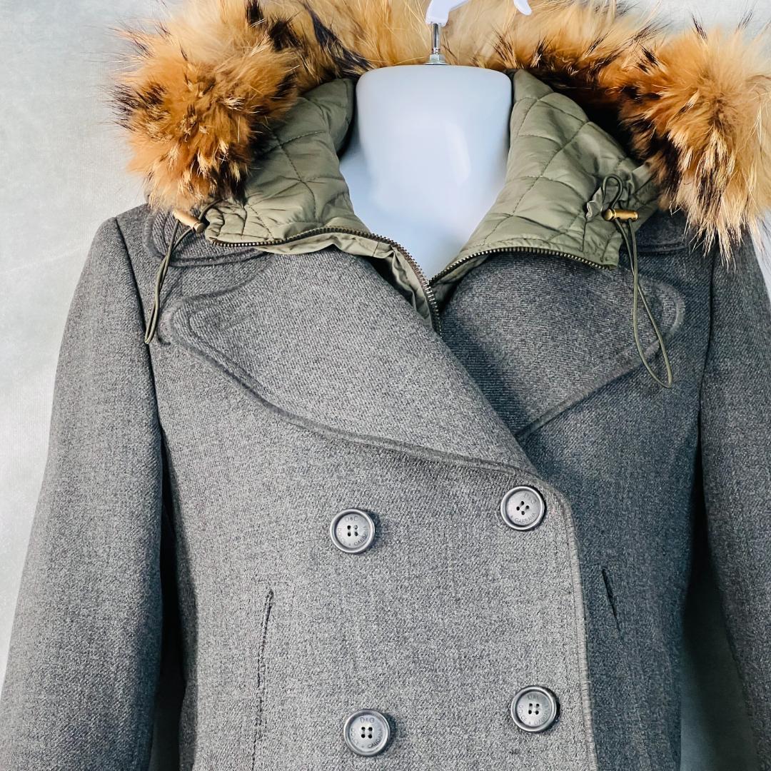 【ドルチェ＆ガッバーナ】Pコート リバー ダブル リアルファー ラクーン L