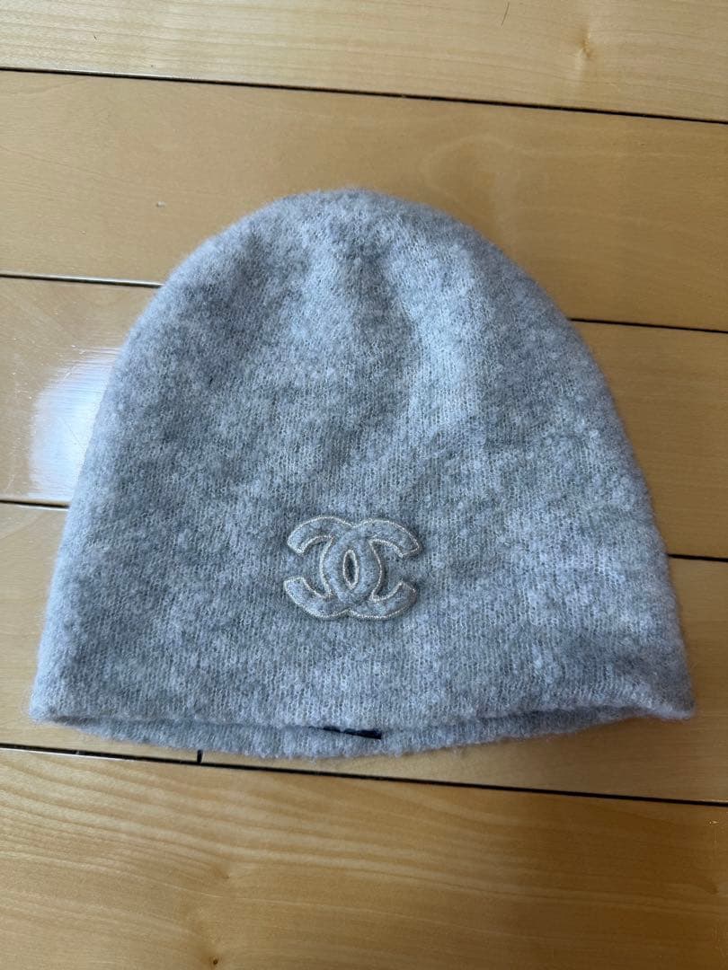 【美品】CHANEL カシミヤ ニット帽 キャップ