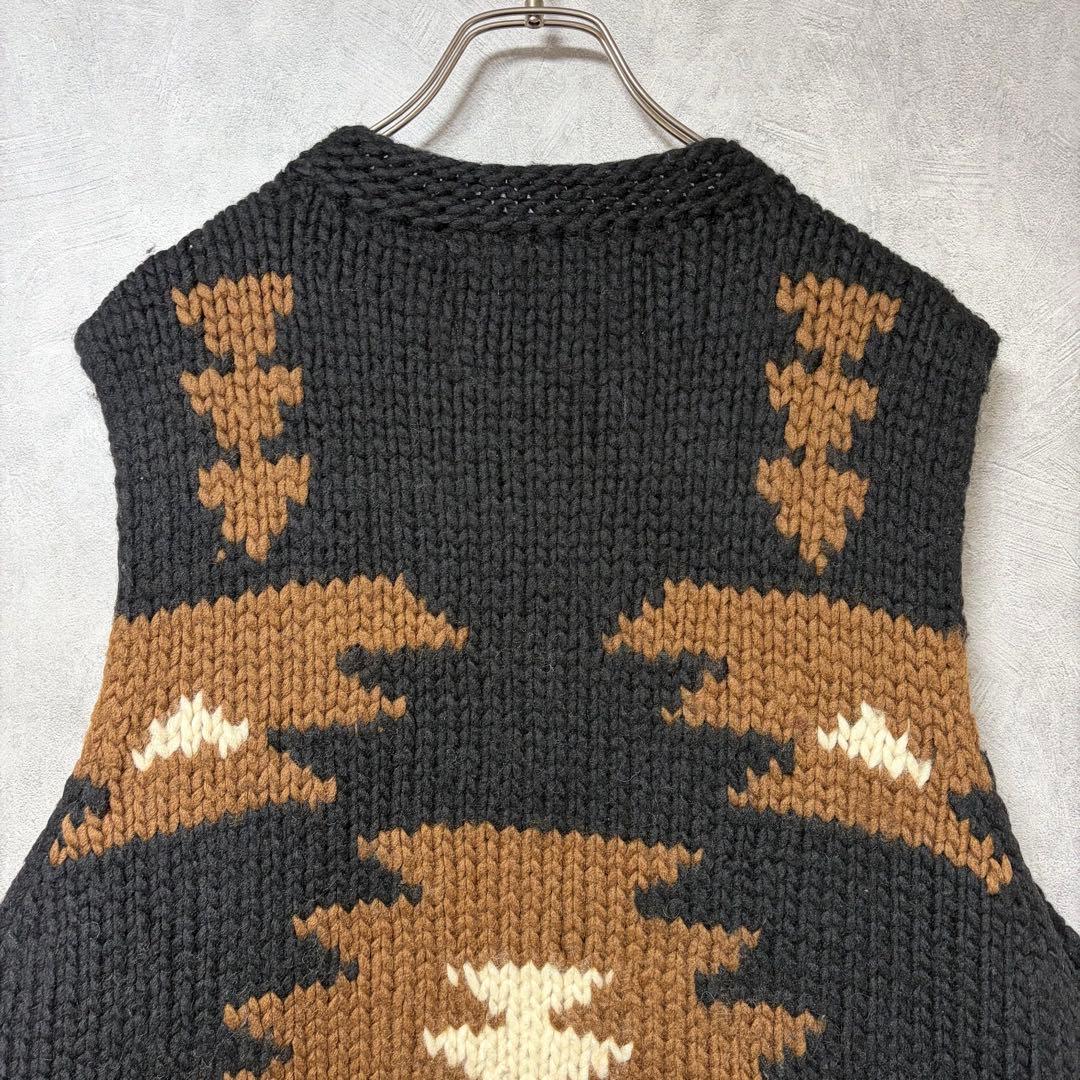 ADAWAS アダワス カウチン ダブル ジップ ベスト ウール 100%