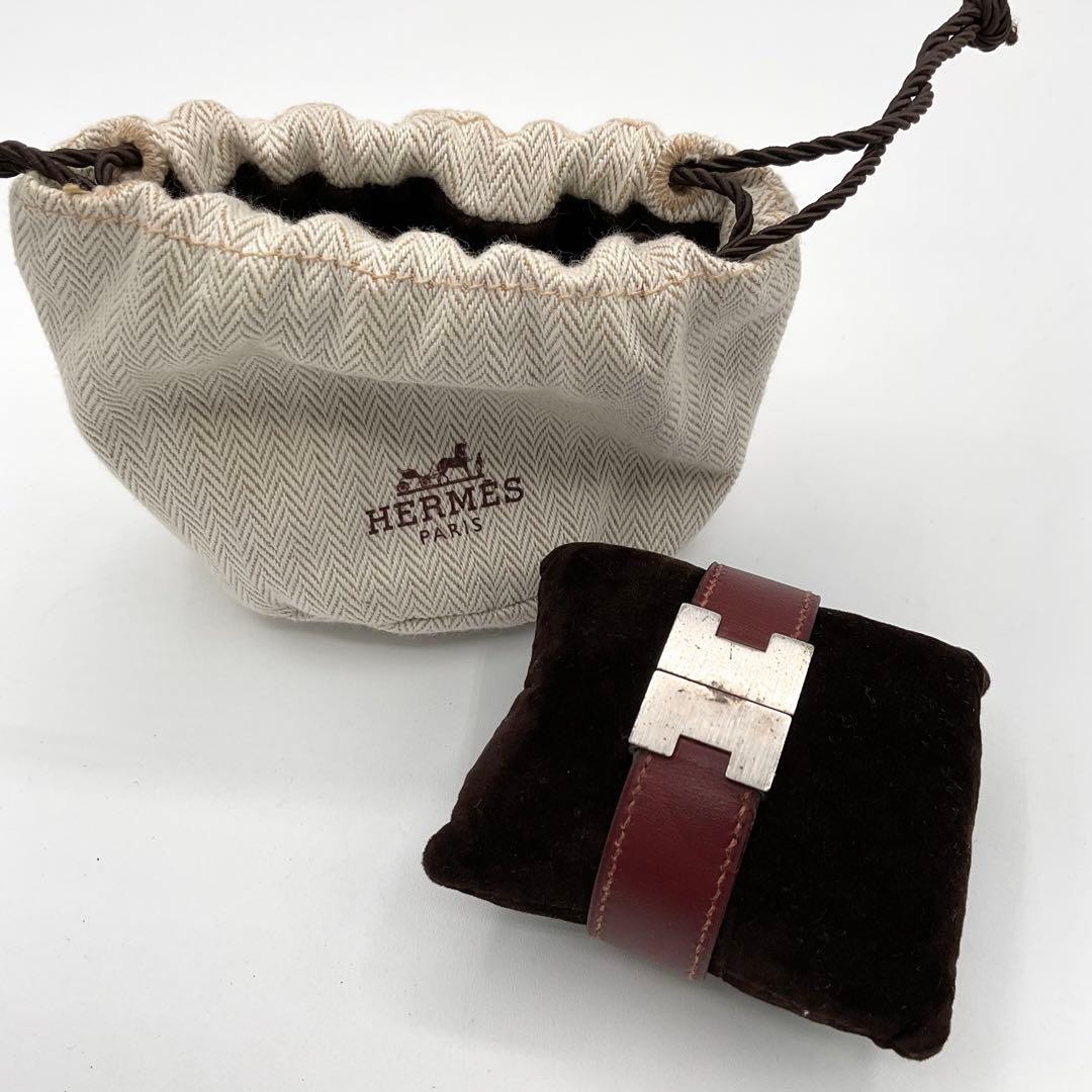 エルメス HERMES ルーリー ブレスレット バングル レッド 袋付