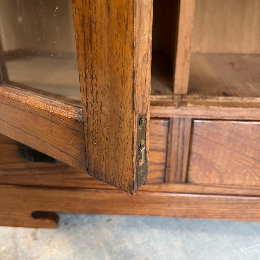 アンティーク ガラス戸棚 キャビネット 飾り棚 希少 z615