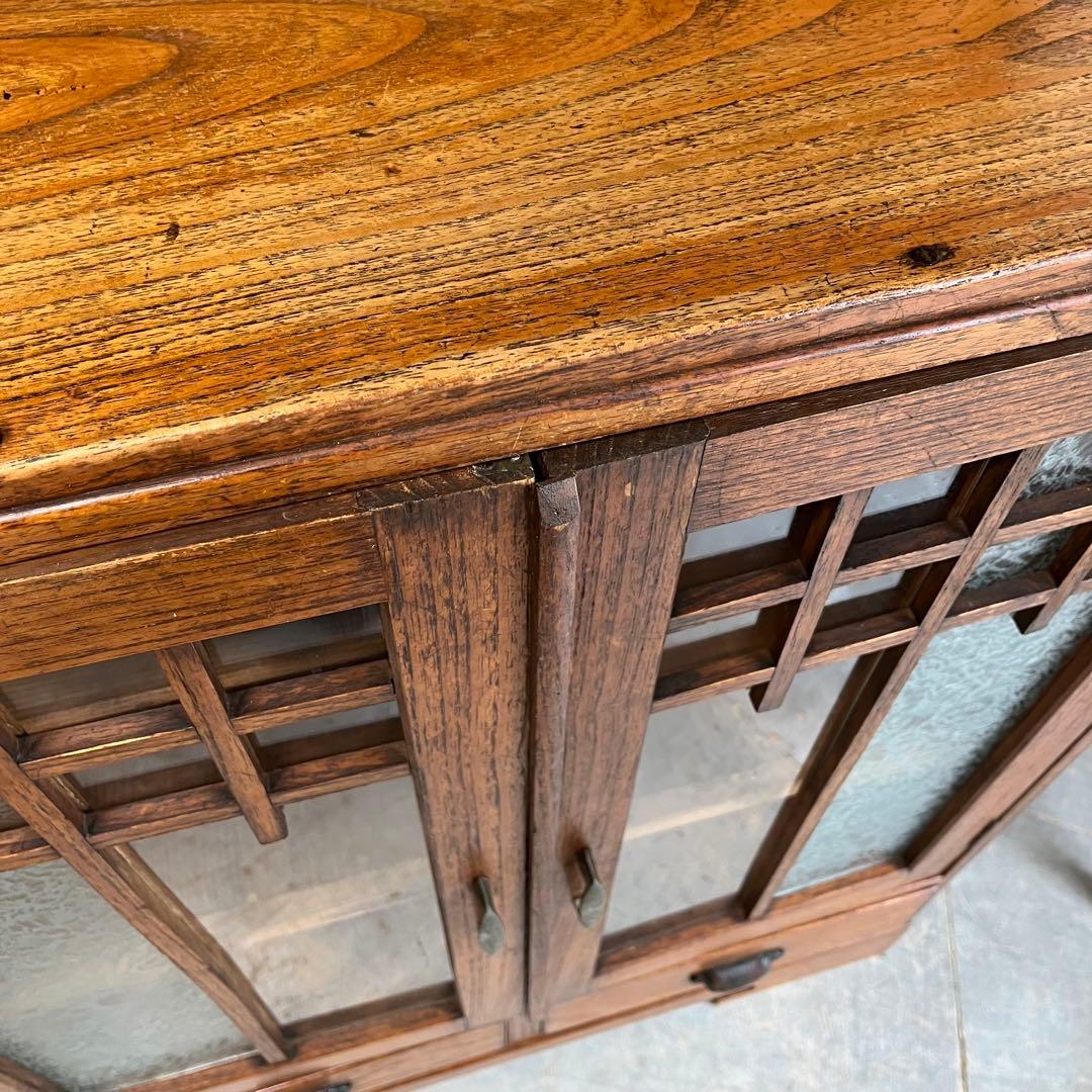 アンティーク ガラス戸棚 キャビネット 飾り棚 希少 z615