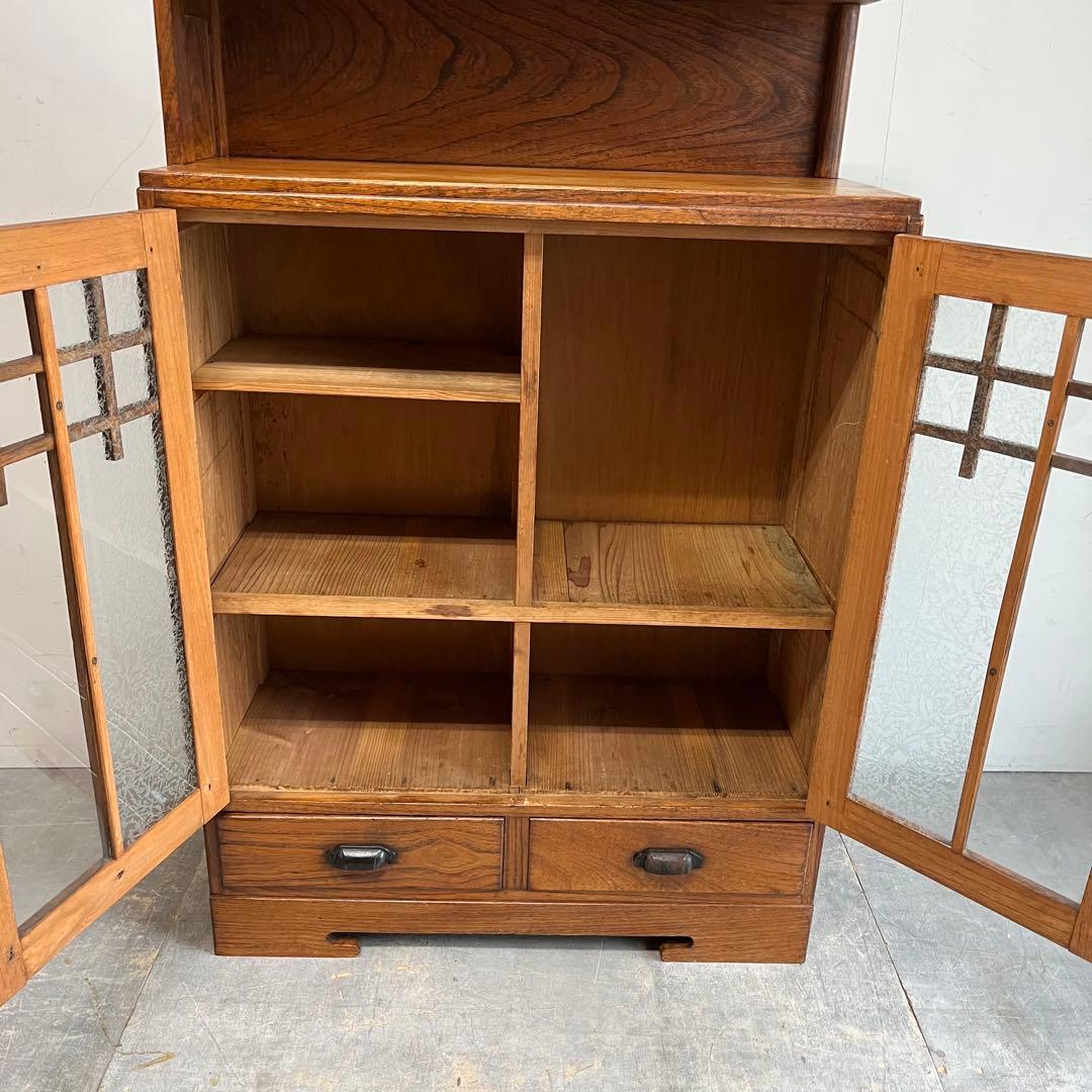 アンティーク ガラス戸棚 キャビネット 飾り棚 希少 z615