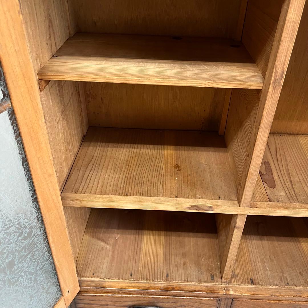 アンティーク ガラス戸棚 キャビネット 飾り棚 希少 z615