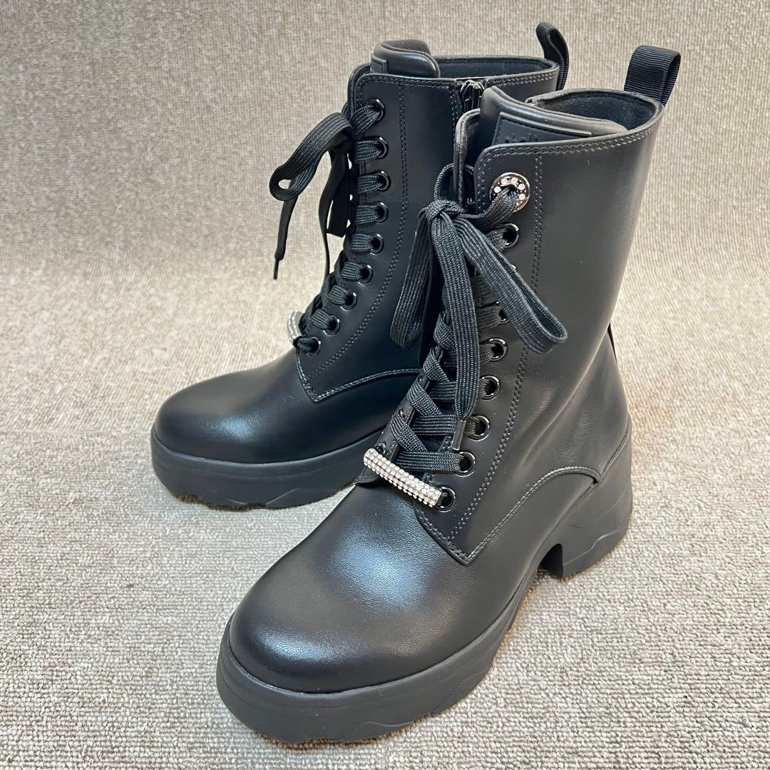 未使用品✨+diana サイドジップ レースアップブーツ 厚底 23.5㎝