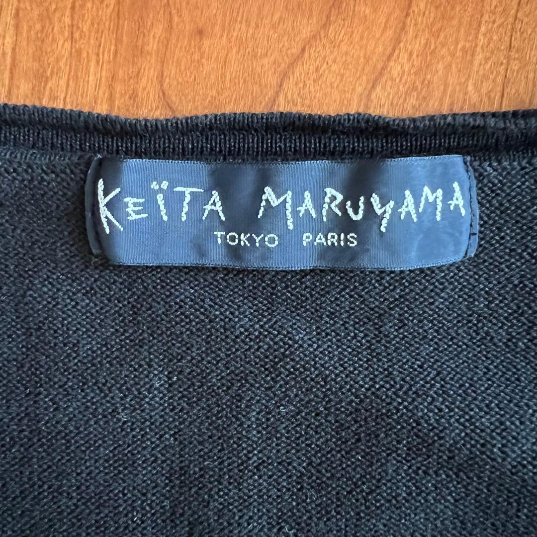 ケイタマルヤマ　桜刺繍　カーディガン　ブラック