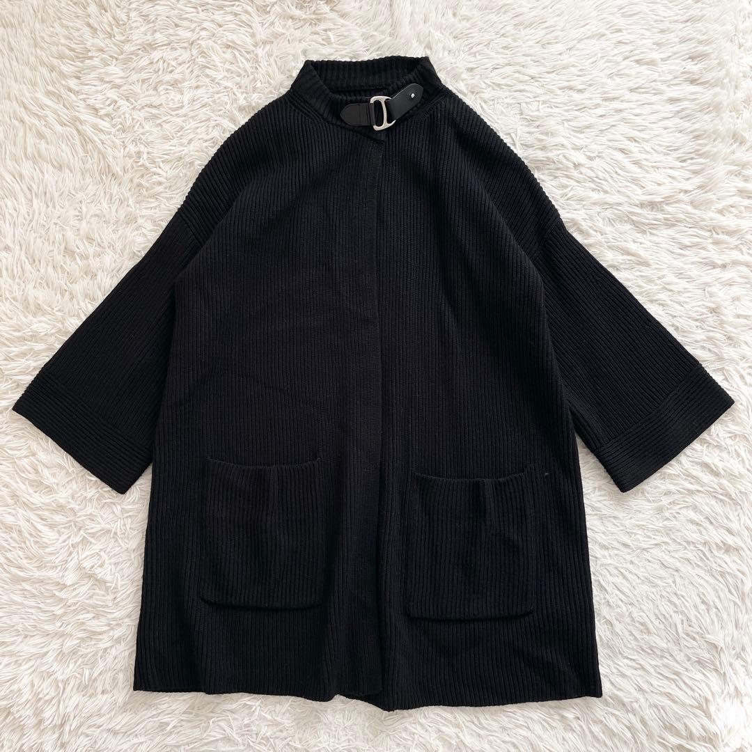 Lサイズ ラルフローレン 近年 高級メリノウール リブニットワンピース ブラック