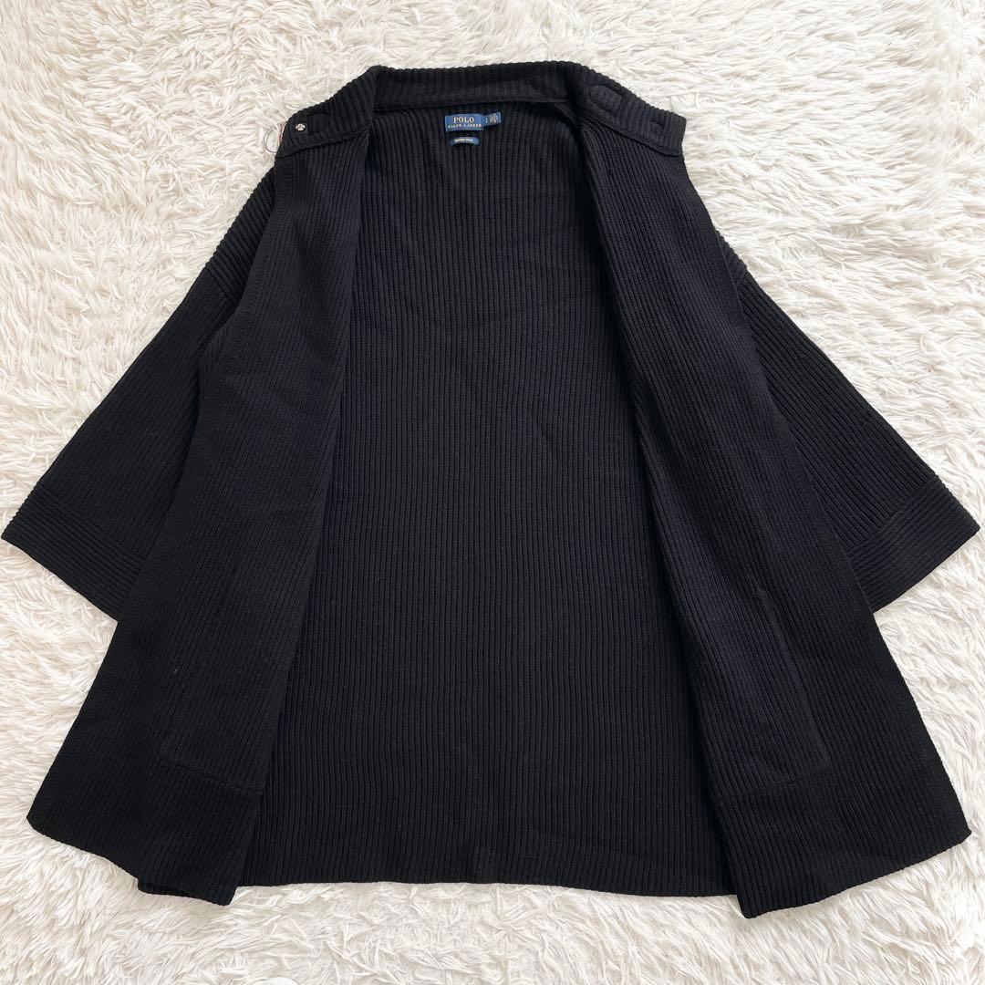 Lサイズ ラルフローレン 近年 高級メリノウール リブニットワンピース ブラック