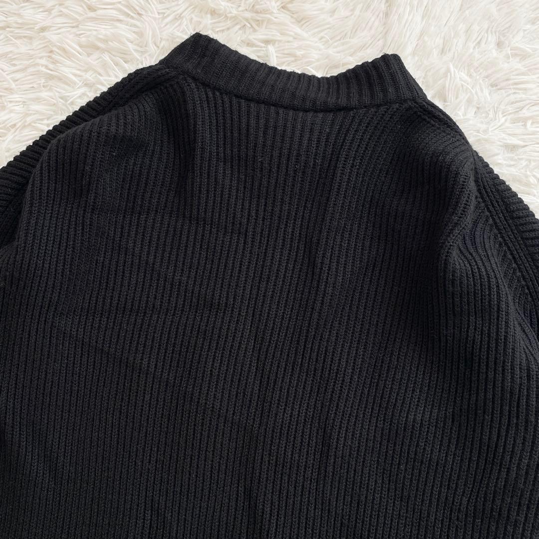 Lサイズ ラルフローレン 近年 高級メリノウール リブニットワンピース ブラック