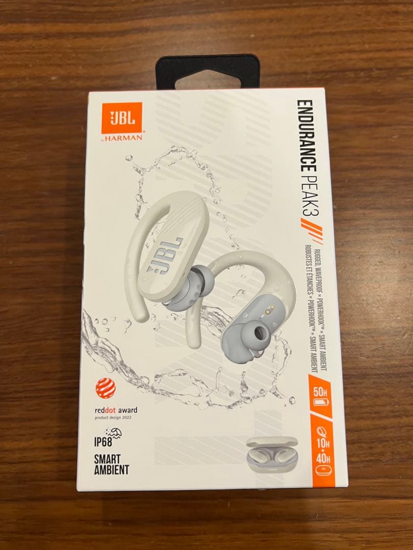 【美品】JBL ENDURANCE PEAK3 ワイヤレスイヤホン　ホワイト