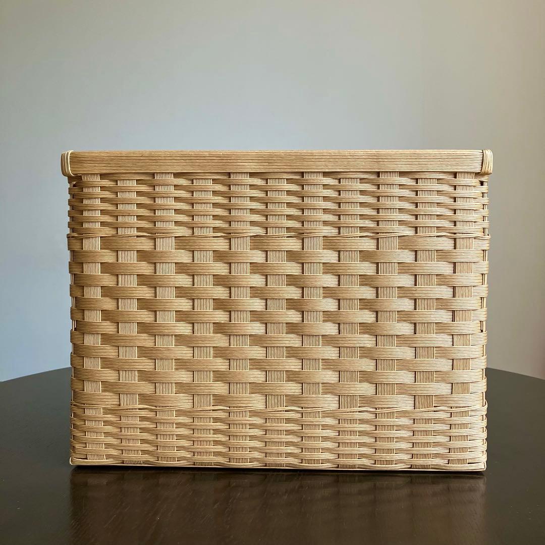 かかのり　エコクラフト　クラフトテープ　ボックス型のかご&鍋敷き