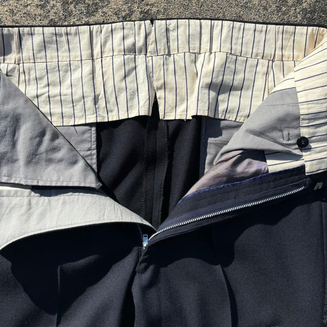 50s60s usa製　ウールギャバスラックス　ワイドスラックス　極太　ブラック