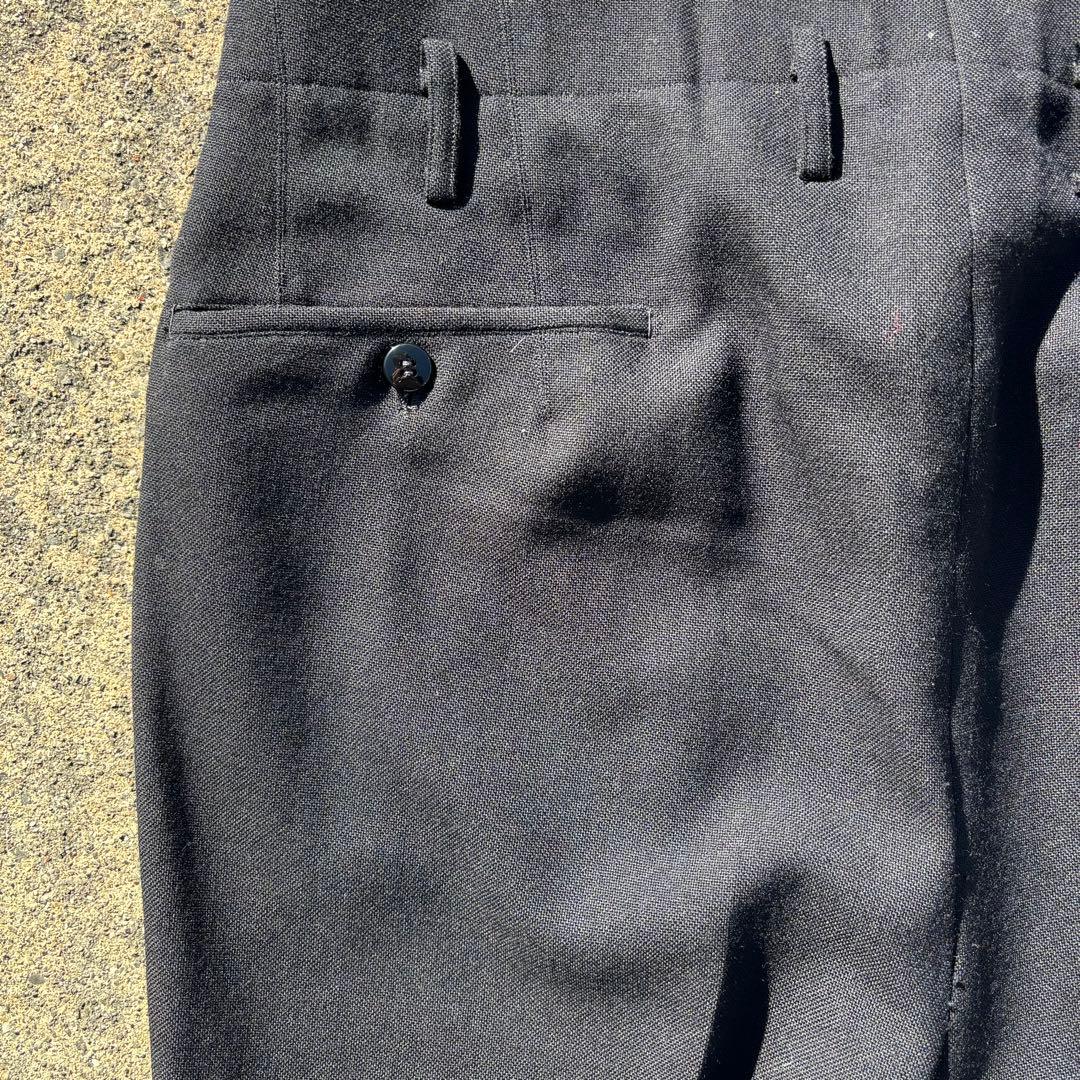 50s60s usa製　ウールギャバスラックス　ワイドスラックス　極太　ブラック