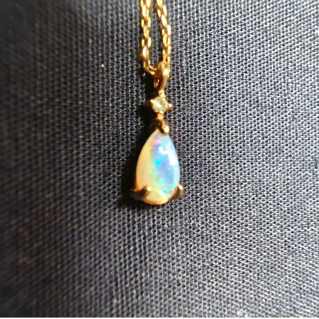 Jouete K10YG ダイヤモンド×オパール ネックレス