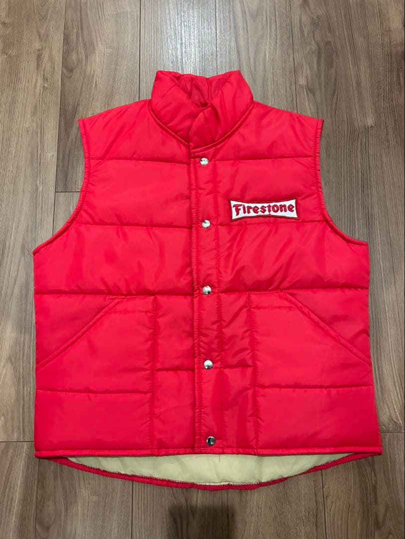 80s ファイヤストーン　中綿ベスト　USA製　vintage レーシングベスト