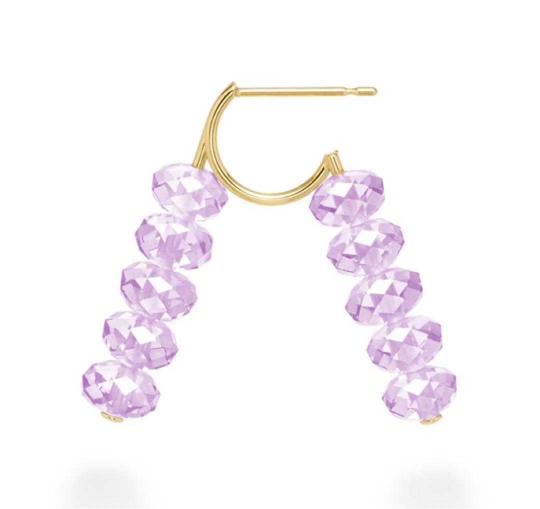 AHKAHアーカースプリングシークイン　アメジストピアス