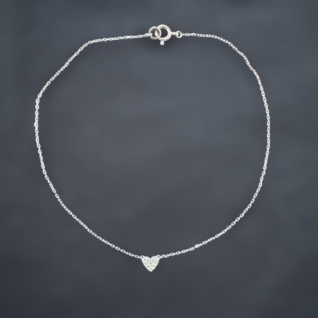 【最終値下げ】AHKAH ハートパヴェ アンクレット ホワイトゴールド アーカー