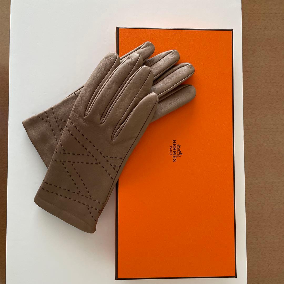 エルメス グローブ エトゥープ 6.5