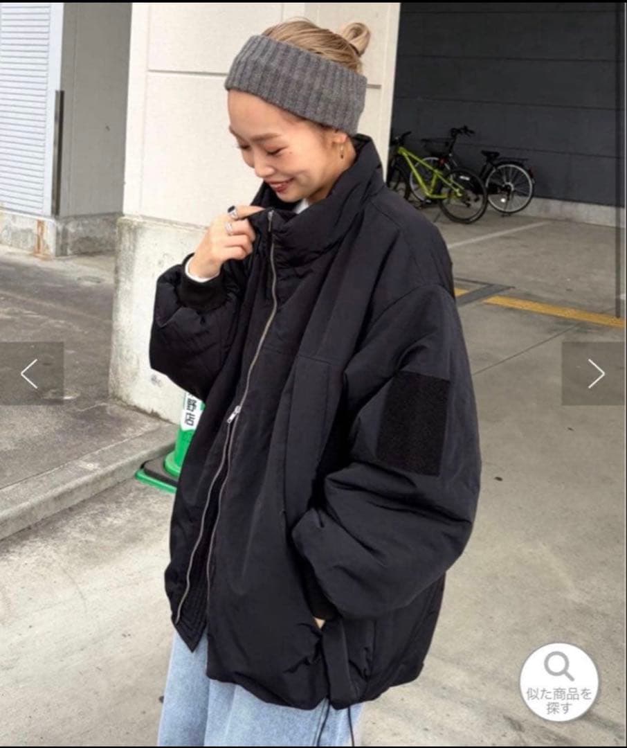 パルクロ限定 PON企画中綿スタンドカラージャケット ブラック