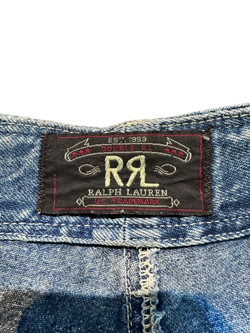 希少USA製 W30 RRL ダブルアールエル ウォッシュデニムカーゴパンツ