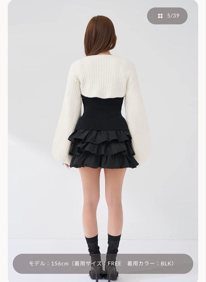 新品未使用　即日発送可能　ダーリッチ　ティアードフリルミニワンピース　ブラック