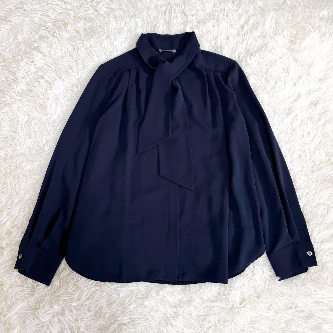 美品✨️Theory luxe セオリーリュクス ボウタイブラウス ネイビー