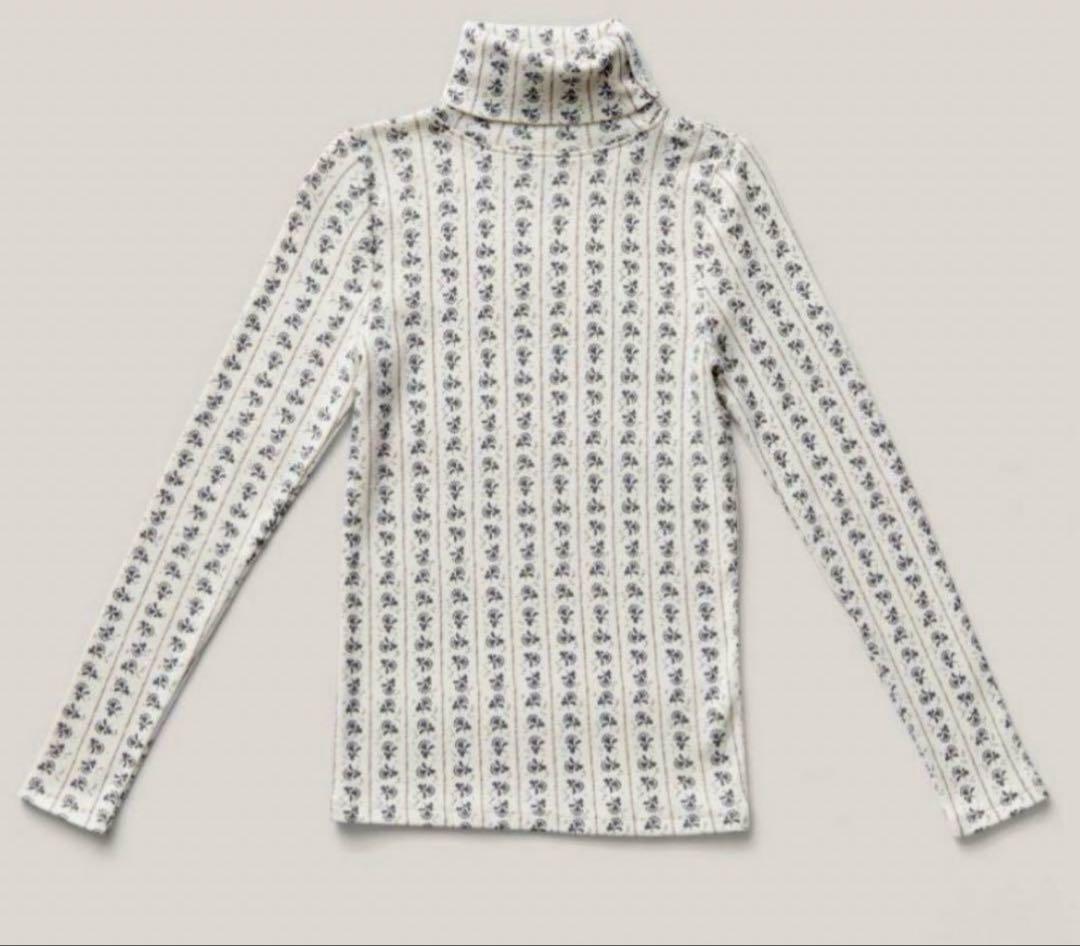 断*中様 soor ploom turtleneck 2Y 花柄　タートルネック