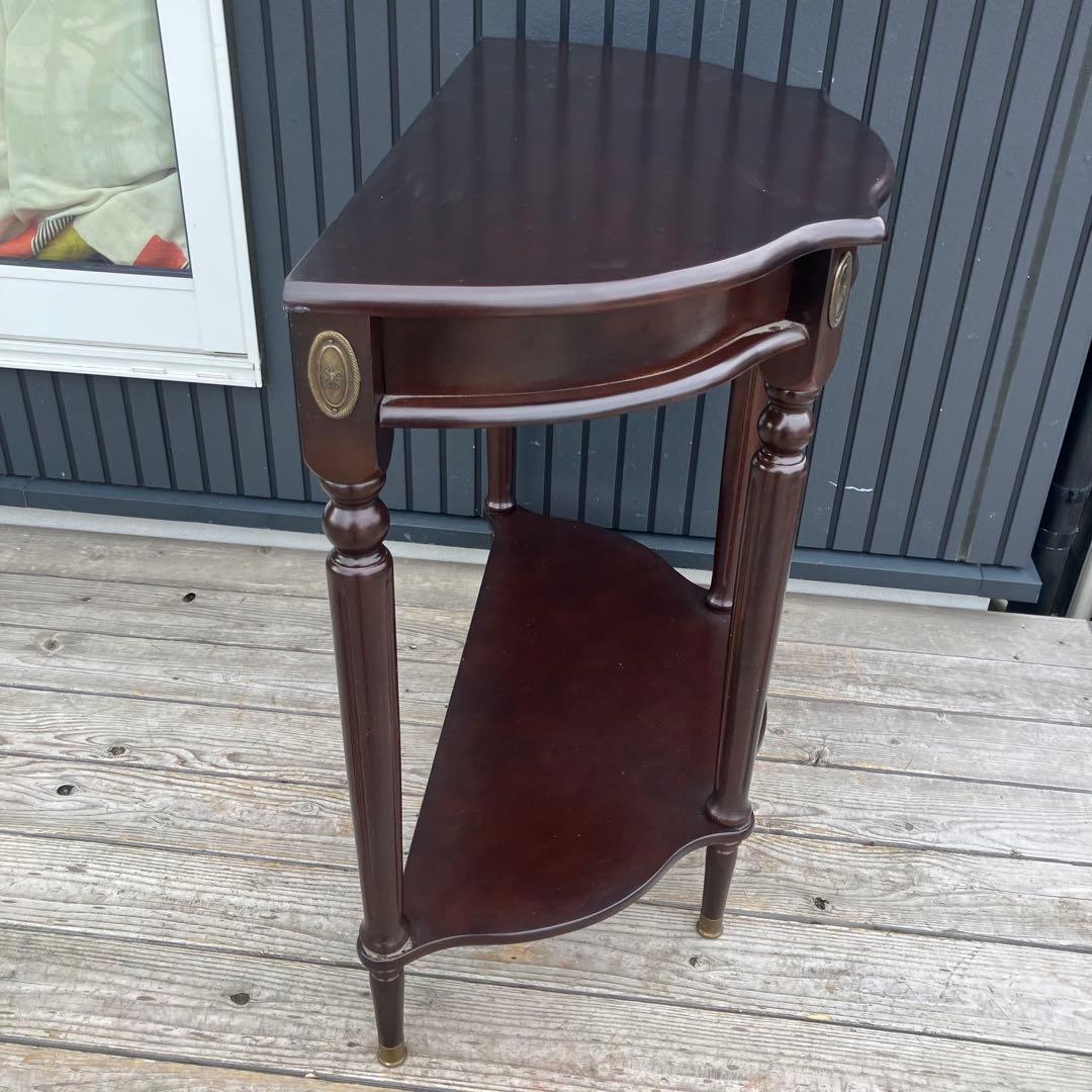 北欧レトロ アンティーク 半月型 木製コンソールテーブル サイドテーブル 古家具