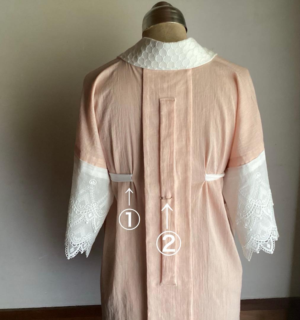 高島縮み 綿麻長襦袢、半襦袢