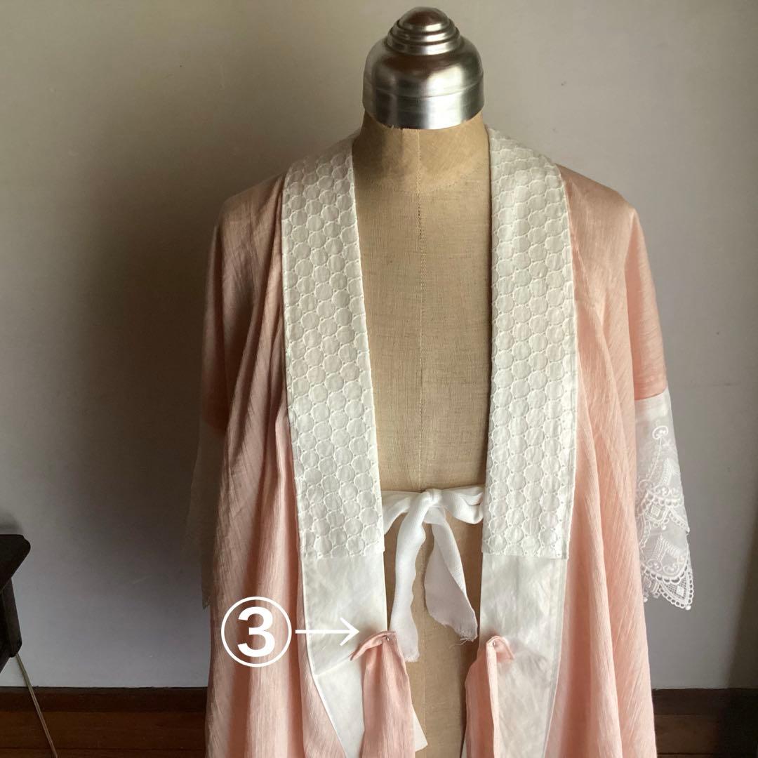 高島縮み 綿麻長襦袢、半襦袢