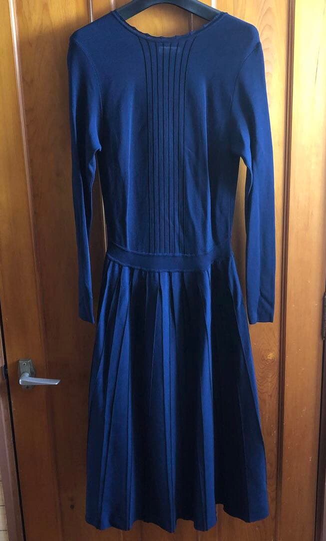 SUTRAS BURGO ストラスブルゴ プリーツ ワンピース ネイビー 日本製