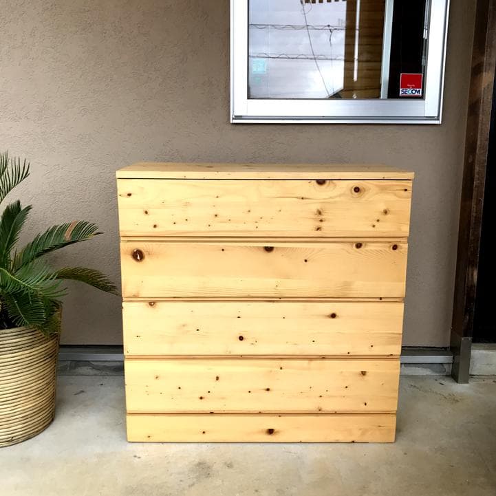 無印良品 MUJI パイン材 チェスト ４段ワイド タンス 収納 木製 家具