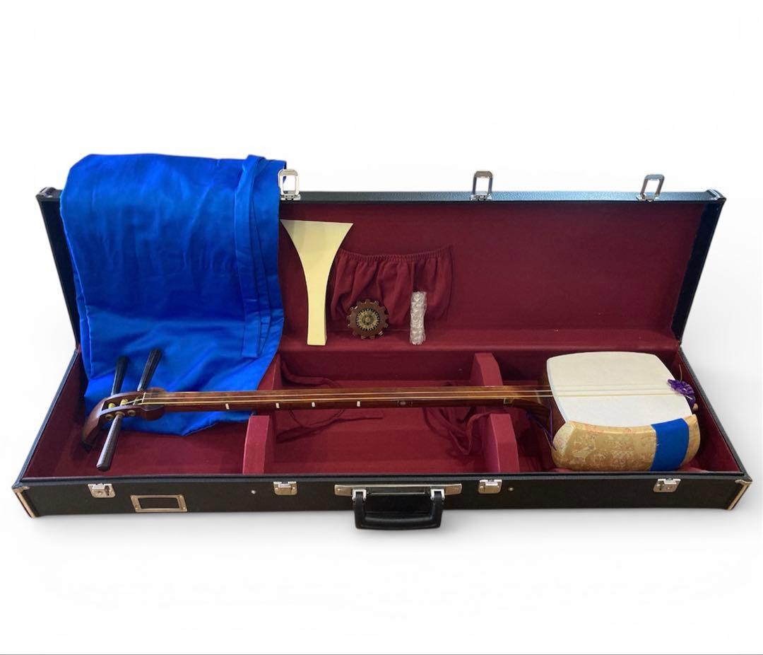 美品 高級 三味線 長唄 地唄 ケース付き 民謡 舞台付属品あり