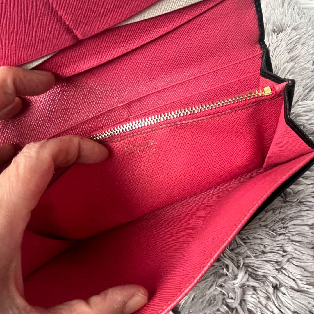 PRADA サフィアーノ　マルチカラー　長財布　メタルロゴ　サフィアーノ