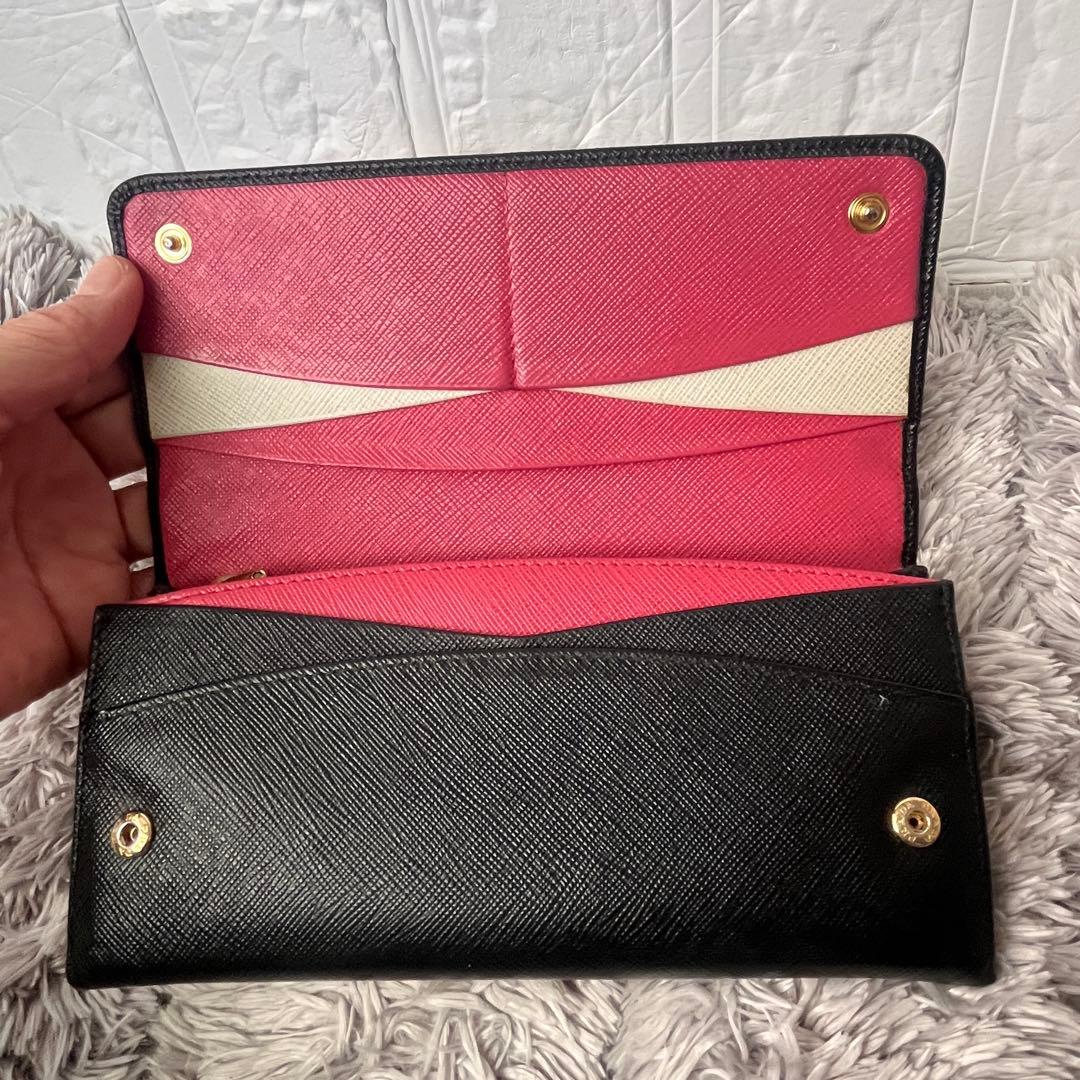 PRADA サフィアーノ　マルチカラー　長財布　メタルロゴ　サフィアーノ