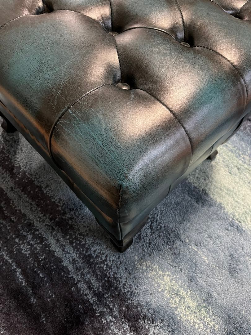 本革 スツール チェスターフィールド レザー スツール