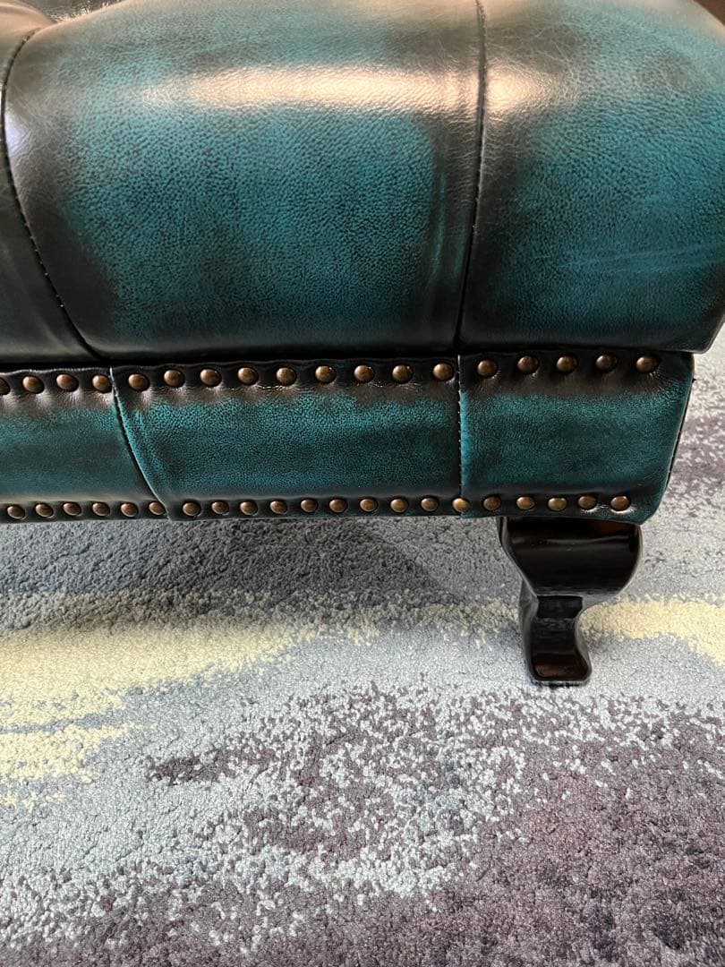 本革 スツール チェスターフィールド レザー スツール