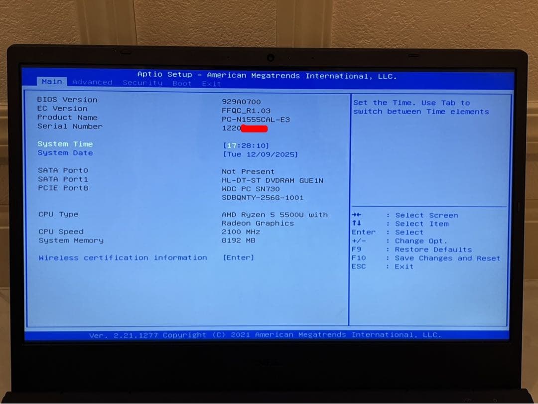 Windowsノート本体 LAVIE N15 N1555CAL-E3 AMD Ryzen 5 5500U