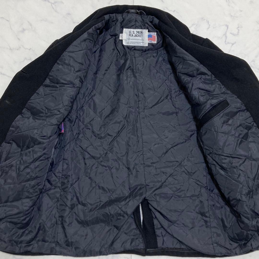 Schott メンズ ピーコート 740N メルトンウール キルティング 42