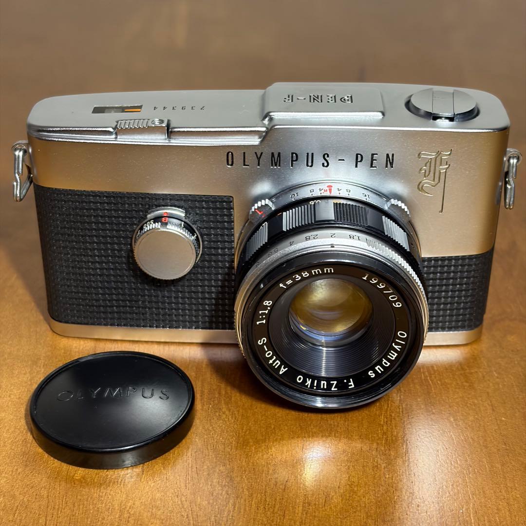 オリンパス PEN-F+F.Zuiko 38mm F1.8　ハーフカメラ 中古